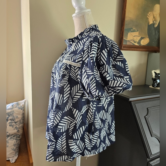 New JODIFL enchanted palm top in navy blue size M womens cotton - Picture 3 of 9